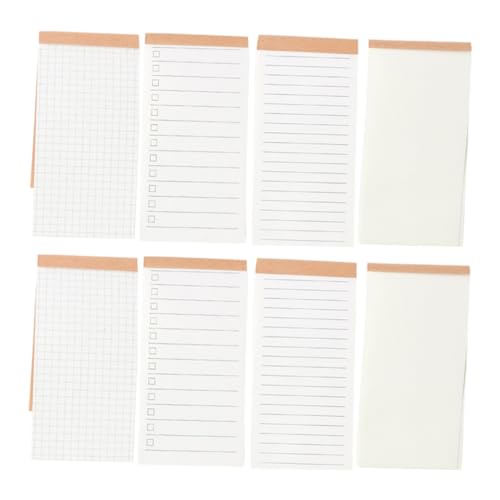 Housoutil 8 Stück Teiliges Kleines Planbuch Tragbares Notizblock Memo Pad mit Kariert Linierte Blanko Blätter Praktisches Büro Schulzubehör für Schüler und Mitarbeiter von Housoutil