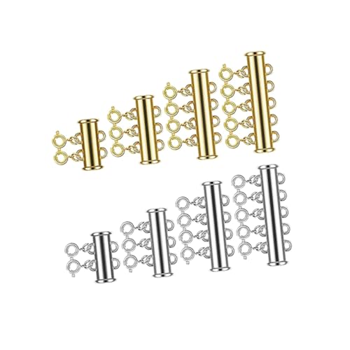 Housoutil 8 Stück Teiliges Magnetverschlüsse für Schmuck DIY Kreative Multi Reihen Magnetische Schnallen für und Armbänder Silber und Gold von Housoutil