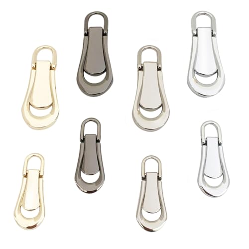 Housoutil 8 Stück Teiliges Metall Reißverschlusszieher für Diy Nähzubehör Abnehmbare Zipper Pulls für Jacken Rucksäcke Taschen und Mehr Langlebige Reißverschlussstopper Vielseitig Einsetzbar von Housoutil