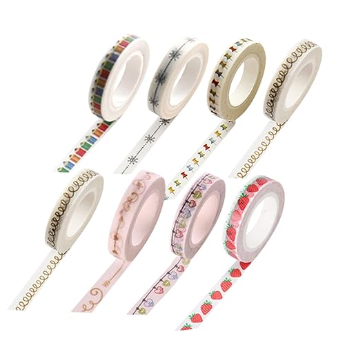 Housoutil 8 Stück Teiliges Selbstklebendes Diy Klebeband für Dekorative Tapes für Bastelprojekte Notizbücher und Scrapbooking für Kreative Gestaltungen von Housoutil