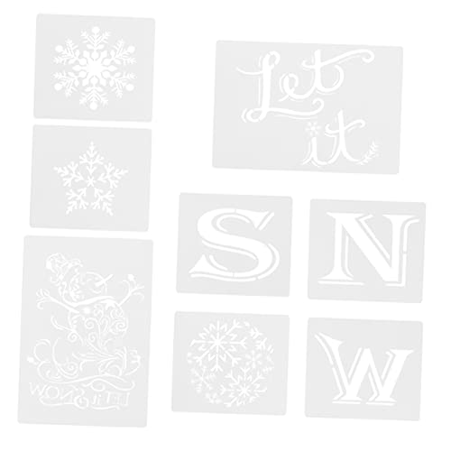 Housoutil 8 Stück hohle Zeichnungsvorlage weihnachtsmotiv weihnachtsbasteln Schablonen für Weihnachtskarten Weihnachtshandwerk Weihnachts-Bastelschablonen DIY-Vorlage Malvorlagen Plastik von Housoutil