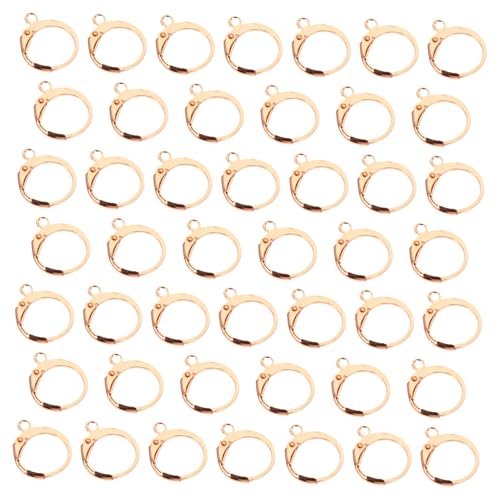 Housoutil 80 Stück Teiliges Ohrringhaken Roségold Französische Ohrhaken mit Hebelverschluss Geeignet für DIY Schmuckherstellung Ohrschmuck mit Offenen Biegeringen für Kreative Ohrringe von Housoutil