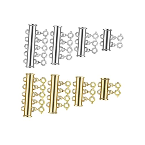 Housoutil 8Stücke Teiliges Magnetverschlüsse für Schmuck Hochmagnetische Armbandschnallen und Halskettenverschlüsse Silber für DIY Schmuckprojekte und Designs von Housoutil