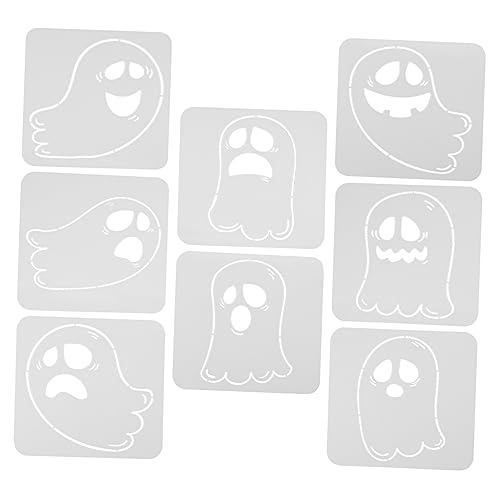 Housoutil 8Stücke Wiederverwendbare Halloween Schablonen Für DIY Malerei Und Sprühtechnik Geisterdesigns Zur Kreativen Wanddekoration Und Partygestaltung von Housoutil