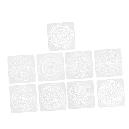 Housoutil 9 Blätter Mandala Schablonen Diy Malvorlagen für Wandgestaltung Wiederverwendbar Pet Material Waschbar für Scrapbooking und Kreative Projekte Zufällige von Housoutil
