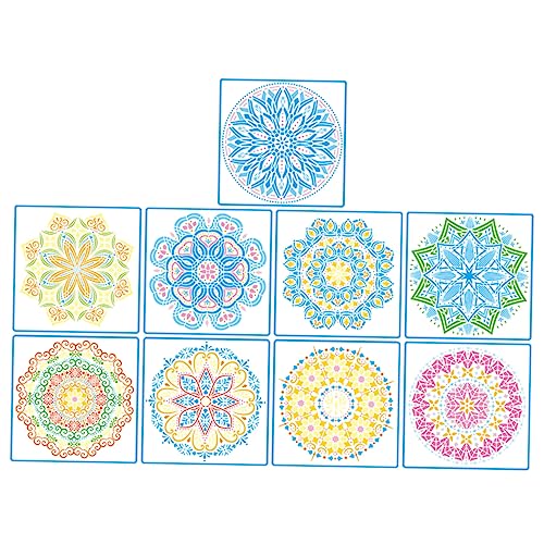 Housoutil 9 Blätter Mandala Schablonen Teiliges Wand und Bodenmalerei Template Pet Wiederverwendbare Schablonen für Diy Projekte Möbel und Mehr von Housoutil