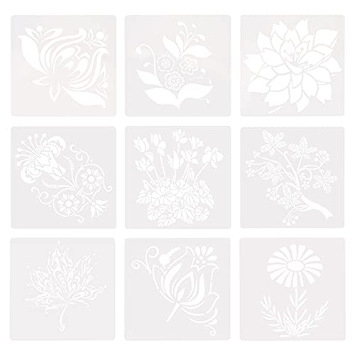 Housoutil 9 Blätter Teiliges Blumen Malvorlagen Set Wandmalerei Schablonen für Diy Bastelprojekte Wiederverwendbare Schablonen für Kreative Gestaltung und Scrapbooking Geeignet für Techniken Housoutil 9 Blätter Teiliges Blumen Malvorlagen Set Wandmalerei Schablonen für Diy Bastelprojekte Wiederverwendbare Schablonen für Kreative Gestaltung und Scrapbooking Geeignet für Techniken von Housoutil