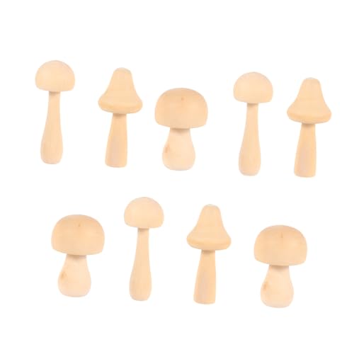 Housoutil 9 Stück Bemalte Pilzverzierung wiki Zeichnung Mini-Pilz hoch Kleinkind holzfiguren bastelsets+für+ ziernieten dekoration sortierspiel Holzpflock Bastelspielzeug für von Housoutil