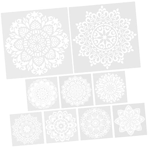 Housoutil 9 Stück Malvorlage Mandala Malschablonen Schablonen für die Wandmalerei Fliesenschablonen abstrakte Texturschablonen Zeichnen von Bastelschablonen Vorlagen Plastik Weiß Housoutil 9 Stück Malvorlage Mandala Malschablonen Schablonen für die Wandmalerei Fliesenschablonen abstrakte Texturschablonen Zeichnen von Bastelschablonen Vorlagen Plastik Weiß von Housoutil
