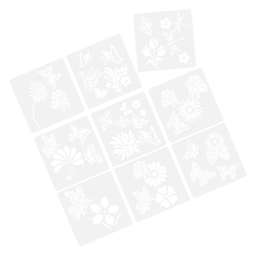 Housoutil 9 Stück Teiliges Wiederverwendbarer Malschablonen für Wandkunst und Schmetterlingsdesigns Robustem Pet Material für Diy Projekte und Bastelarbeiten von Housoutil