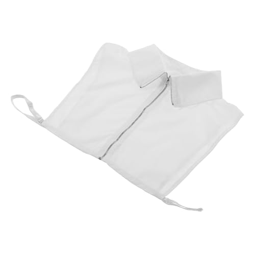 Housoutil Abnehmbarer Weißer Baumwoll krageneinsatz mit Reißverschluss Weicher Fake Collar für Damenpullover Vielseitiger Blusenkragen Bequemes und Atmungsaktives Modeaccessoire von Housoutil