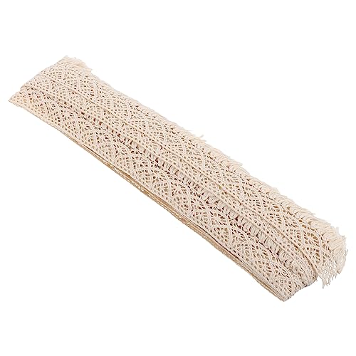 Housoutil Accessoires mit Quastenspitze Dekoration Grenze für Schnürsenkel Stickerei Spitzenstoff Baumwolle bestickte Applikation Blumenranddesign Bandrand Quaste Spitze Baumwollfaden Beige von Housoutil