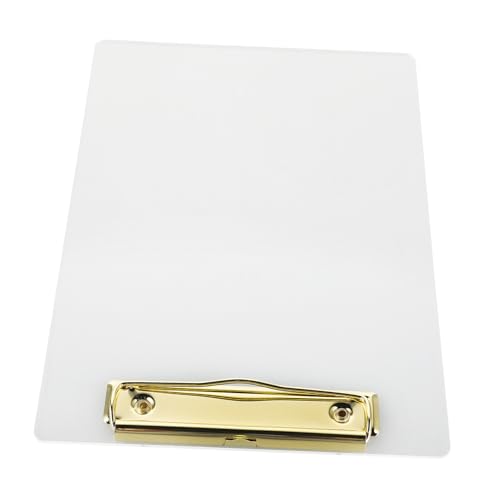 Housoutil Acrylplattenclip Clips Clips Restaurant-Check-Übergeber Halter für Büroklammern Kleine Zwischenablage Dokument-Zwischenablage Manager-Ordner kleine Klemmbretter Plastik Golden von Housoutil