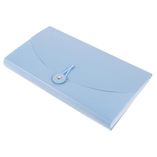 Housoutil Akkordeontasche mit Umhängeband tragbar Quittungen Veranstalter Schreibtisch-Organizer Dateiorganisator Ordner kleiner Aktenorganisator Quittungshalter-Organisator Plastik Blau von Housoutil