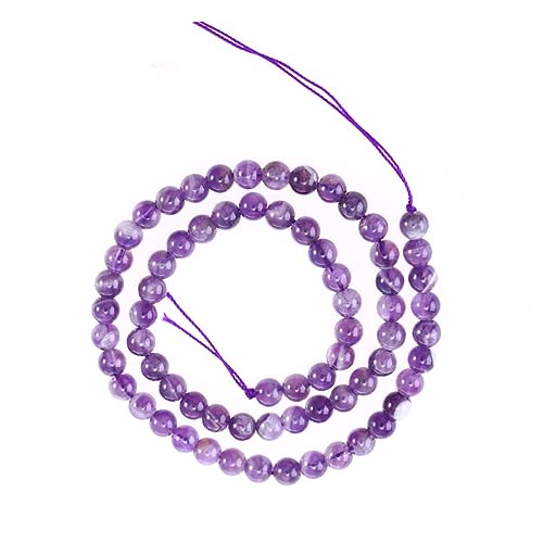 Housoutil Amethyst lose Perlen Farbperlen Perlen rund Halskette Perle große Perlen für die Schmuckherstellung Kristallglasperlen Kristall für die Schmuckherstellung Violett von Housoutil