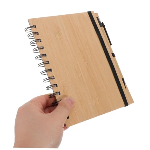 Housoutil Bambus Notizbuch mit Robustem Spiralbindung Einzigartigem Bambuscover Kompaktem Design für Schule Büro und Zuhause Tragbares Notizheft zum Schreiben Notieren und Journaling Housoutil Bambus Notizbuch mit Robustem Spiralbindung Einzigartigem Bambuscover Kompaktem Design für Schule Büro und Zuhause Tragbares Notizheft zum Schreiben Notieren und Journaling von Housoutil