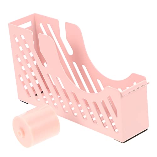 Housoutil Bandhalter tape cutter Klebeband-Schneidemaschine Schreibtisch-Organizer für Klebeband Klebeband-Organizer Büro klein Tischbandschneider Tape-Aufbewahrungsständer Eisen Rosa von Housoutil
