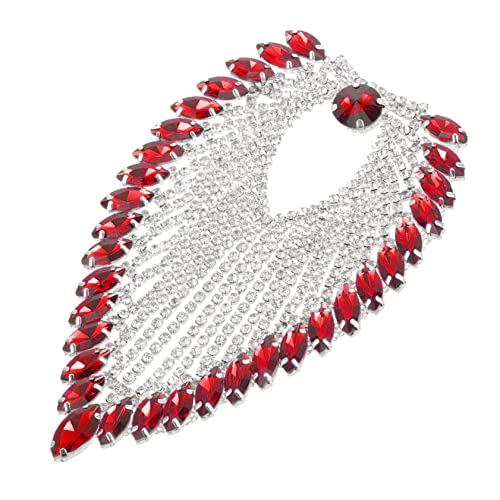 Housoutil Bastelperlen Dekoration Kleidung Patches Nähmaterial Dekorative Kleidung Patch Kleidungszubehör Strass Patch Handtasche Applikationen Kristall Dekore Rote Legierung von Housoutil