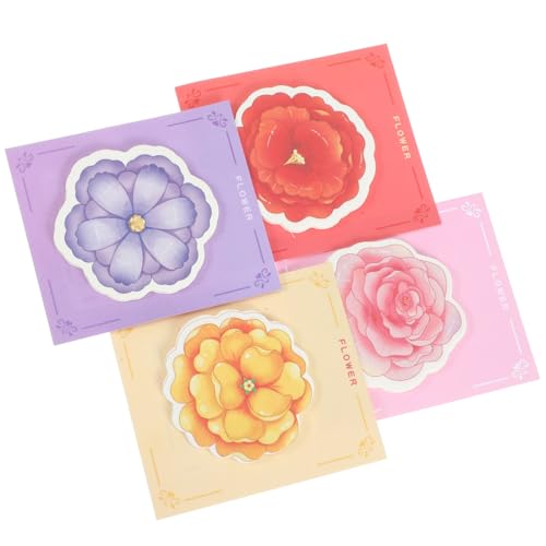 Housoutil Blumen-Haftnotiz Memo-Aufkleber für den täglichen Gebrauch Büro-Memo-Aufkleber Selbstklebende Notizen Memo -Aufkleber Taschen-Notizblöcke Aufkleber für Büronotizen Papier von Housoutil