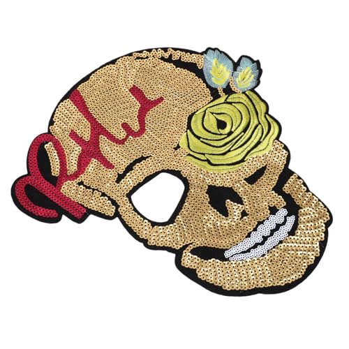 Housoutil Blumen Skull Aufnäher Diy Bügelapplikation für Kleidung Kreative Stickerei Patches zur Dekoration für Reparaturen und Gestaltung Housoutil Blumen Skull Aufnäher Diy Bügelapplikation für Kleidung Kreative Stickerei Patches zur Dekoration für Reparaturen und Gestaltung von Housoutil