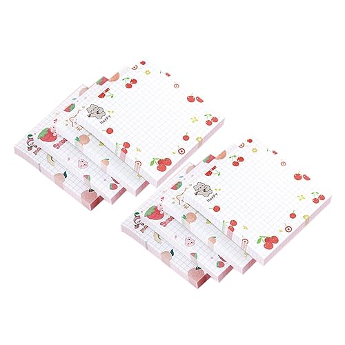 Housoutil Bücher Tragbare Notizblöcke mit Haftnotizen Blütenmuster Selbstklebende Memo Pads für Schule und Büro Praktische Erinnerungsblätter Studienmaterialien von Housoutil