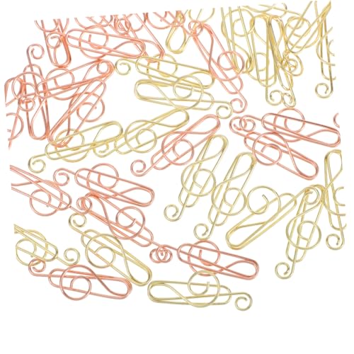 Housoutil Büroklammern in Musiknotenform, niedliche Metallklammern in Gold, Roségold, für Schule, Büro und kreative Projekte, einzigartiges Musik-Lesezeichen-Zubehör, 40 Stück von Housoutil