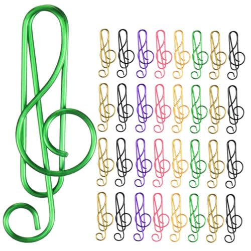Housoutil Bunte Büroklammern mit Musiknoten, kreatives Büromaterial zum Organisieren von Dokumenten, Memos und Fotos, Metallklammern für Schule und Schreibwaren, 100 Stück Housoutil Bunte Büroklammern mit Musiknoten, kreatives Büromaterial zum Organisieren von Dokumenten, Memos und Fotos, Metallklammern für Schule und Schreibwaren, 100 Stück von Housoutil