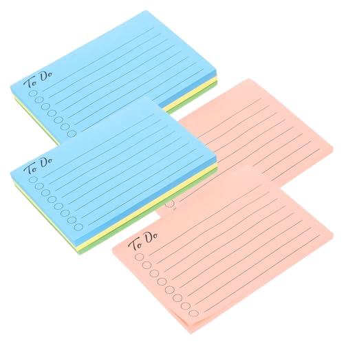 Housoutil Bunte Haftnotizen Bücher Selbstklebende Notizzettel in Blau Grün Gelb für Büro und Studium Praktische Memo Sticker mit Starkem Kleber Einfach zu und Repositionierbar von Housoutil