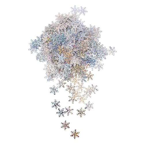 Housoutil Dekorationsmaterialien Mit Pailletten Konfetti Zum Basteln Schneeflocken-glitzer Kleine Schneeflocken Weihnachtliches Bastelprojekt Schneeflocken-handwerk Plastik Silver von Housoutil