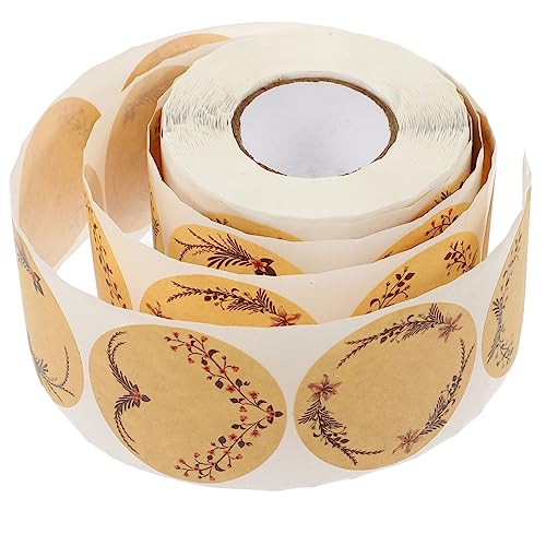 Housoutil Dekorative Aufkleber Handgeschriebene Kraftpapier Siegelaufkleber für Briefumschläge Verpackungen und Backwaren Selbstklebende Etiketten mit Wreath Muster Housoutil Dekorative Aufkleber Handgeschriebene Kraftpapier Siegelaufkleber für Briefumschläge Verpackungen und Backwaren Selbstklebende Etiketten mit Wreath Muster von Housoutil