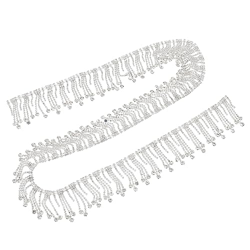 Housoutil Dekorative Strass Quaste Kette Multifunktionale Damen Taillenkette für Kleidung Diy Dekoration Accessoires Silberne Fransen für Handwerksprojekte von Housoutil