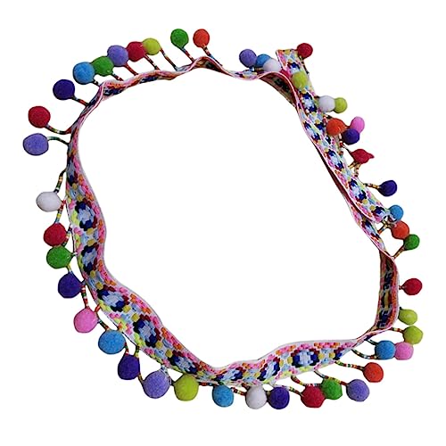 Housoutil Dekorativer Pom Pom Rand für Diy Bekleidung und Vorhänge Ethnische Fransenborte Große Pompons für Kreative Bastelprojekte und Deko Zubehör von Housoutil