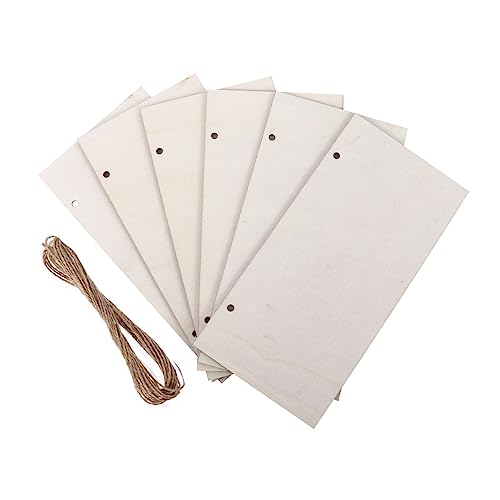 Housoutil Diy Holzchips Set Rechteckige Holzscheiben mit Löchern für Kreative Dekoration Juteseil für Bastelprojekte und Personalisierte Housoutil Diy Holzchips Set Rechteckige Holzscheiben mit Löchern für Kreative Dekoration Juteseil für Bastelprojekte und Personalisierte von Housoutil