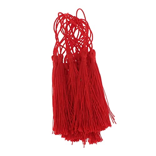 Housoutil Diy Quasten Anhänger Für Die Schmuckherstellung Kleine Quasten Zum Basteln Zubehör Bastelquaste Souvenir-quasten Dekoration Klobig Souvenir Lesezeichen Quaste Erwachsene Mini Rot von Housoutil
