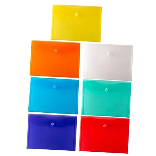 Housoutil Dokumenten-Aufbewahrungstaschen, transparent, breit, mit Druckknopfverschluss, für Schule, Büro und Zuhause, für Dokumente, Papiere und Schreibwaren, 7 Stück Housoutil Dokumenten-Aufbewahrungstaschen, transparent, breit, mit Druckknopfverschluss, für Schule, Büro und Zuhause, für Dokumente, Papiere und Schreibwaren, 7 Stück von Housoutil