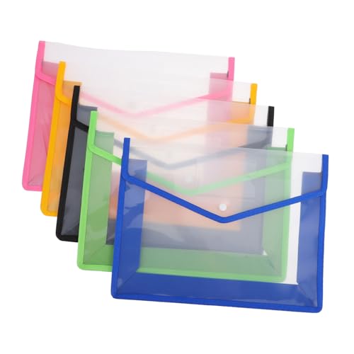 Housoutil Dokumenten-Organizer aus Kunststoff mit Verschluss, Etikettentasche, erweiterbare Aktenhalter für Büro, Schule, Arbeit, Blau, Grün, Gelb, Rosa, Schwarz, 5 Stück Housoutil Dokumenten-Organizer aus Kunststoff mit Verschluss, Etikettentasche, erweiterbare Aktenhalter für Büro, Schule, Arbeit, Blau, Grün, Gelb, Rosa, Schwarz, 5 Stück von Housoutil