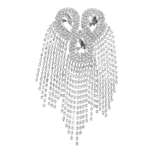 Housoutil Europäischer Diamantanzug Quastenabzeichen Modische Schulter Epauletten Quasten Dekorationen Anzug Accessoires Quaste Schulter Strass Schulterkette Kleidungszubehör von Housoutil