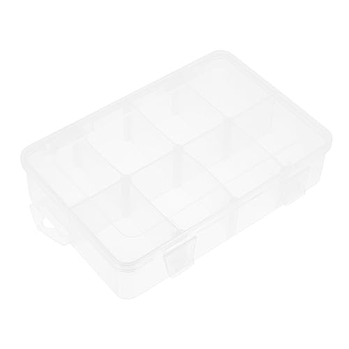 Housoutil Fächer Aufbewahrungsbox Kunststoff Abnehmbare Organizer Box für Schmuck Perlen Handwerk und Kleine Teile Transparentes Design Leicht und Kompakt für Unterwegs von Housoutil
