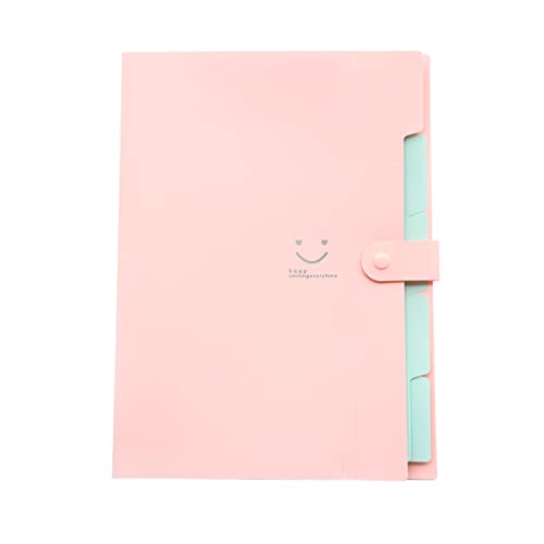 Housoutil Fächer Fächermappe aus Kunststoff Erweiterbare Dokumentenmappe mit Druckknopfverschluss Teiliges Set Blau und für Büro und Schule von Housoutil