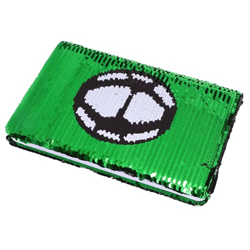 Housoutil Fußball -Tagebuch notizbuch für die arbeit kreativer Pailletten-Notizblock Hefte für die Schule lebendiges Paillettennotizbuch kleines Tagebuchheft Luxus -Notizbuch Papier Grün von Housoutil