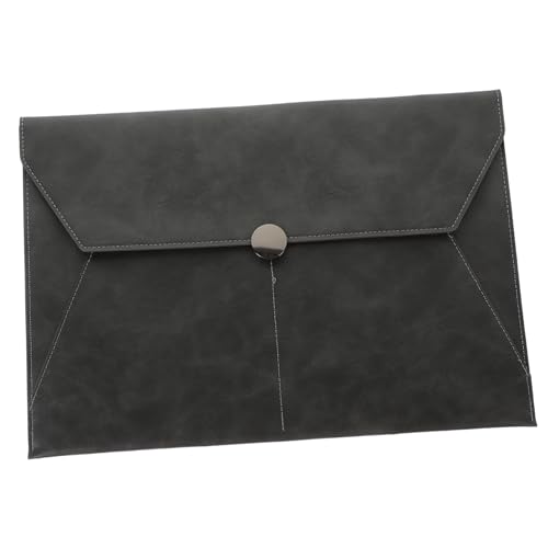 Housoutil Geschäftsdokumenttasche Aktenspeicherbeutel praktische Aktenordner Dateibeutel tragbare Dokumententasche Dokument Organizer Ordner Datei-Organizer-Tasche Aktenhalter Leder Grau von Housoutil