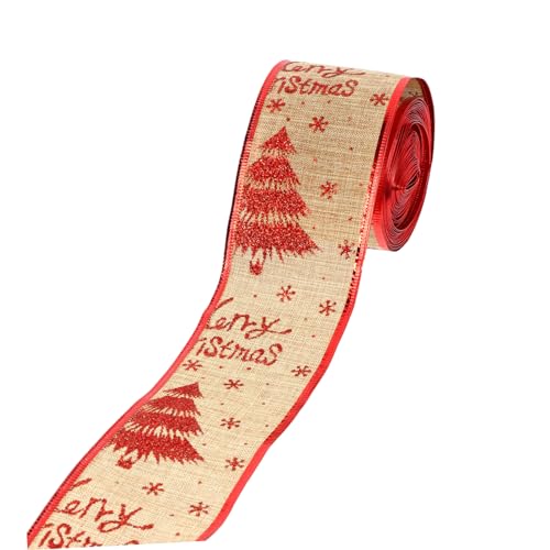 Housoutil Geschenkverpackung Yards DIY Handwerk Band Mit Weihnachtsmotiv Breites Rotes Umweltfreundliches Dekorationsband Für Und Weihnachtsbaum Schmuck von Housoutil