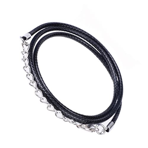 Housoutil Gewachste Halskettenschnur mit Verschluss, schwarz, für Halsketten, Armbänder und DIY-Projekte, 10 Stück von Housoutil