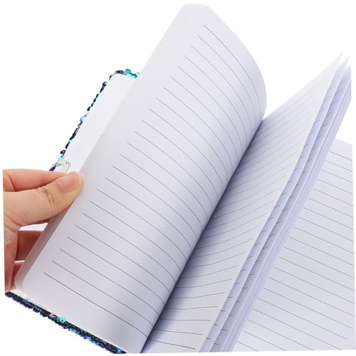 Housoutil Glitzer notizbuch mit Wendepailletten und Schloss Dekoratives Liniertes Tagebuch für Mädchen Tragbares Schreibheft für Schule Reisen und Alltag Leicht und Handlich von Housoutil