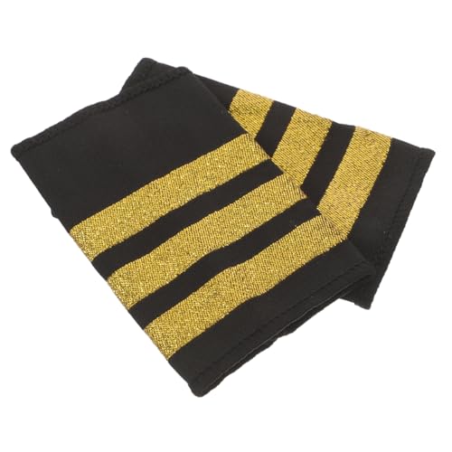 Housoutil Goldene Pilot Schulterklappen Vintage Epauletten für Uniformen Kapitän Abzeichen aus Robustem Webband Retro Flugoffizier Dekoration für Professionelle Airline Kostüme von Housoutil