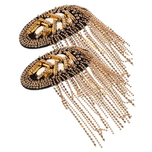Housoutil Goldene Schulterklappen mit Quasten und Strassverzierung Leichte Epauletten für Kostüm und Anzug Fransen Schulterabzeichen Einfach zu Tragen Stilvolles Design für Damen und Herren Housoutil Goldene Schulterklappen mit Quasten und Strassverzierung Leichte Epauletten für Kostüm und Anzug Fransen Schulterabzeichen Einfach zu Tragen Stilvolles Design für Damen und Herren von Housoutil