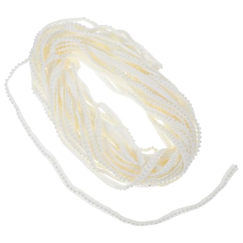 Housoutil Handgefertigtes Perlen Spitzenband Breit Kunstvolle Quastenborte mit Perlenbesatz Beaded Lace Ribbon für Hochzeitsdeko Lampenschirme Kostüme DIY Verzierung von Housoutil