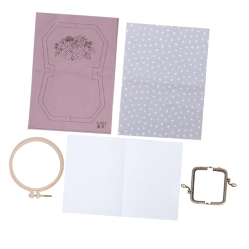 Housoutil Handgemachte Sticktasche für Anfänger DIY Stickset Hochwertigem Baumwoll Canvas Lila für Frauen und Erwachsene Projekte zu Hause von Housoutil