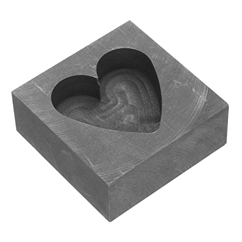 Housoutil Herzförmige Form Schmuck Hartgraphitform Hochtemperatur-Schmelzform für Legierungen Gießform für Edelmetalle werkzeug Schmelzender Silberschimmel Graphitformen zum Gießen Black von Housoutil