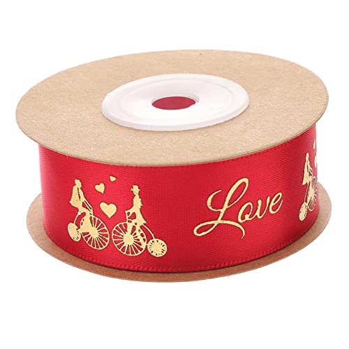 Housoutil Hochzeitsband mit Herzen Diy Bastelband für Hochzeitsdekoration Geschenkverpackung und Blumenarrangements Yards Romantisches Design für Projekte von Housoutil